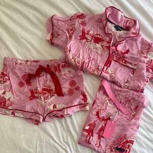 NWT Katie Kime Red and Pink Pajama Set Size Medium